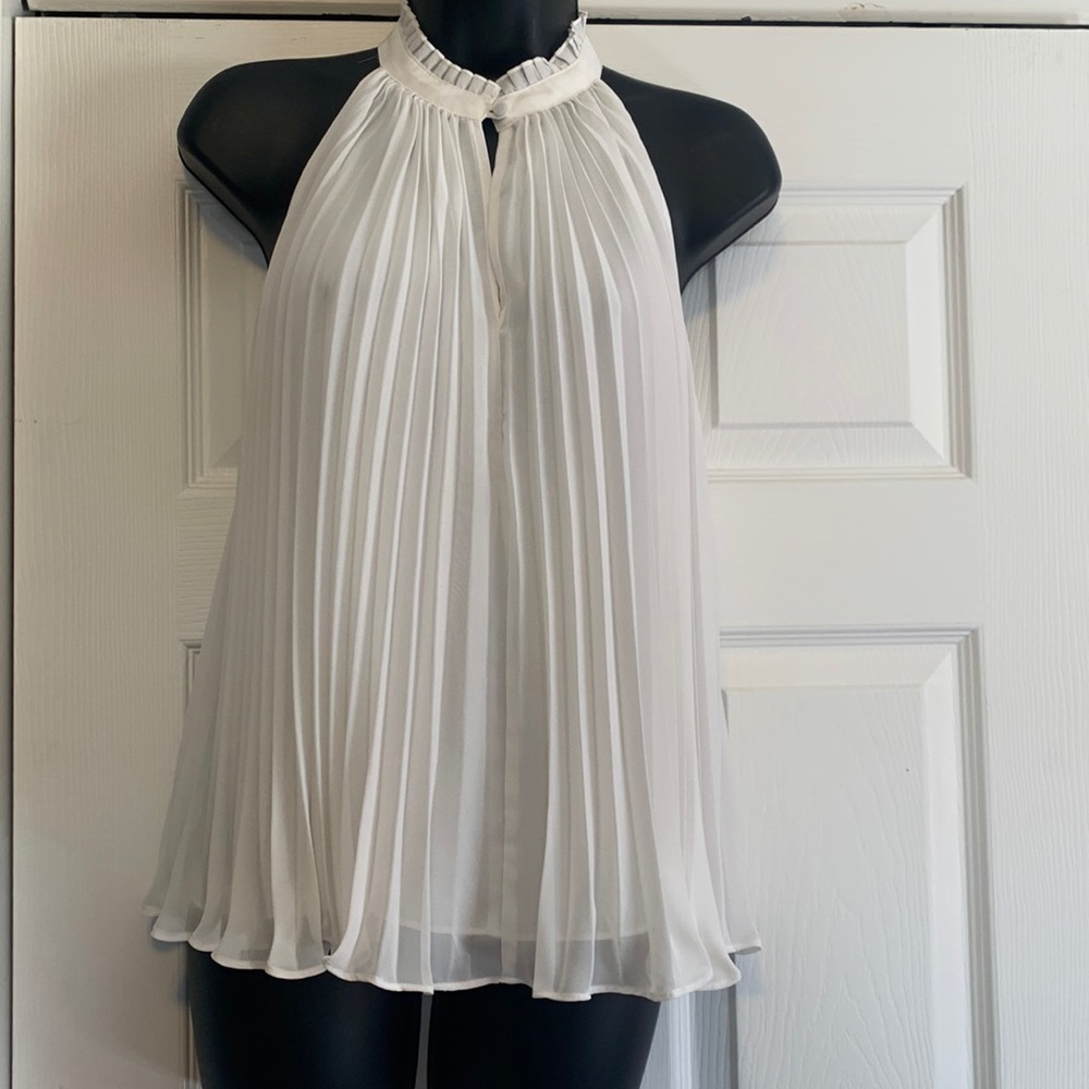 Rachel Rachel Roy white pleated swing top